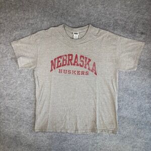 Vintage Nebraska Huskers T Shirt Mens XL Gray Simply For Sports NCAA Football